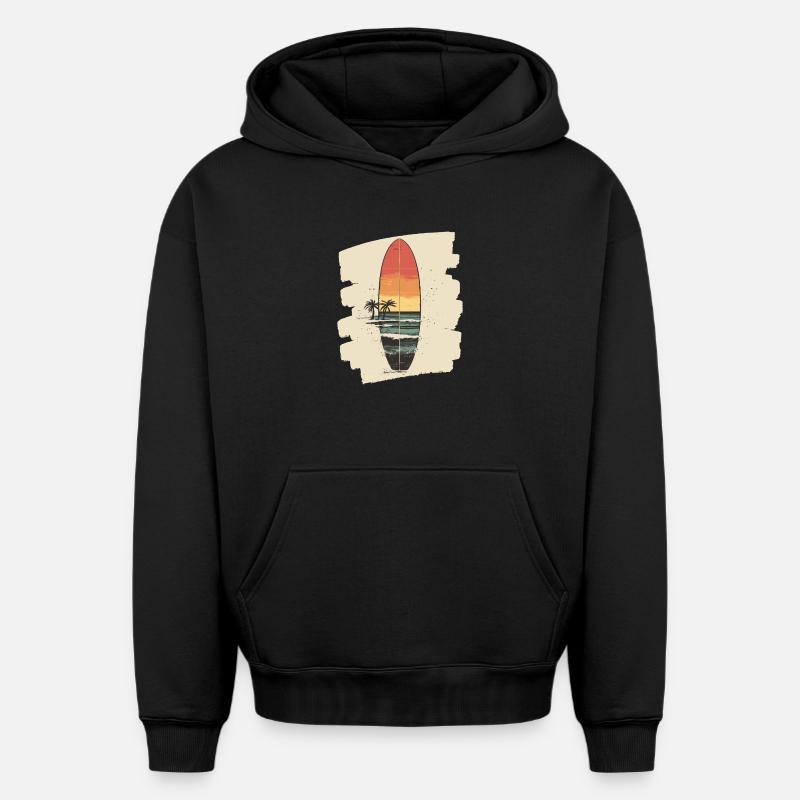 Planche de surf - Sweat à capuche unisexe oversize épais SPREAD - noir