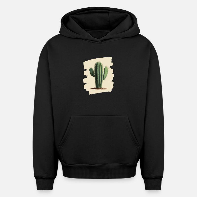 Cactus - Sweat à capuche unisexe oversize épais SPREAD - noir