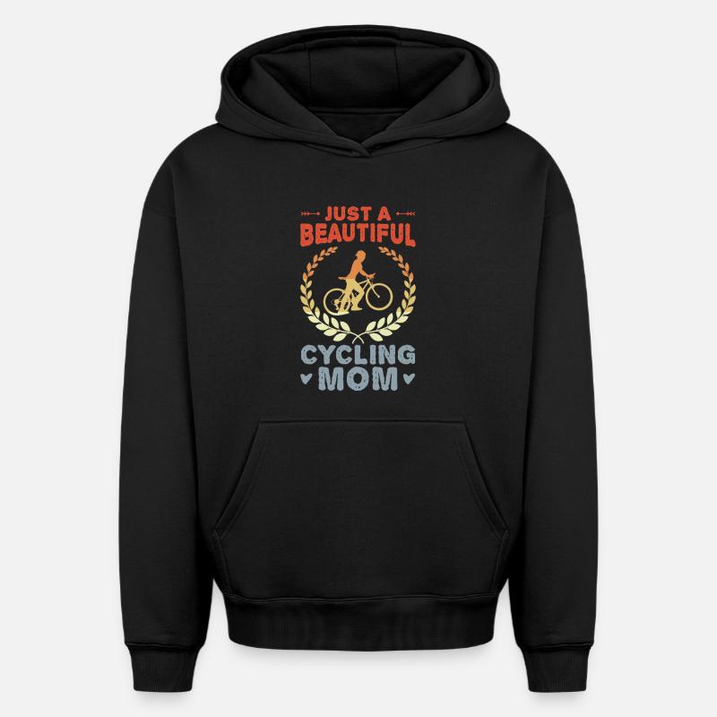 Fahrrad Mutter - Oversized Heavyweight Unisex Hoodie - Schwarz
