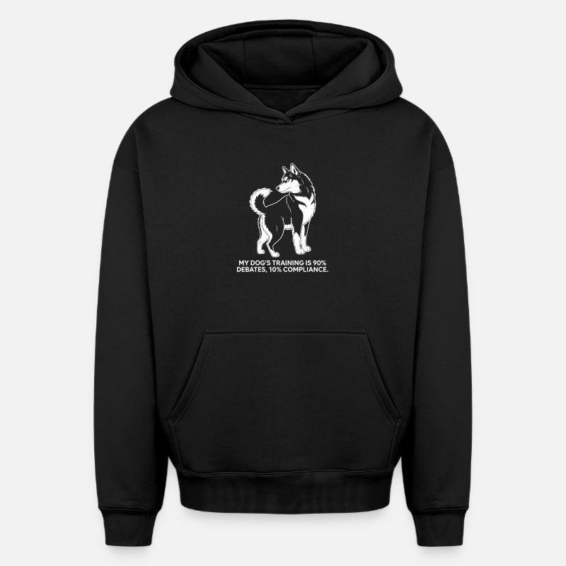 Chien de débat - Sweat à capuche unisexe oversize épais SPREAD - noir