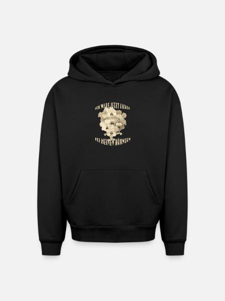 Chickens Saying - Oversized Heavyweight Unisex Hoodie - black