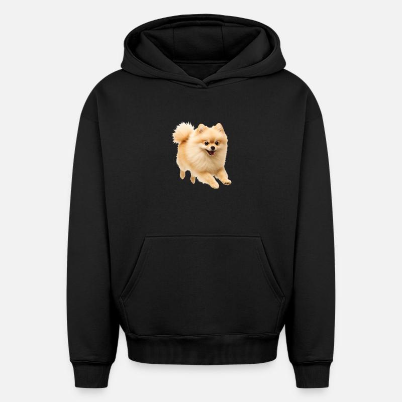Spitz nain - Sweat à capuche unisexe oversize épais SPREAD - noir