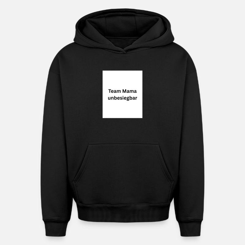 L’équipe Mama Invincible - Sweat à capuche unisexe oversize épais SPREAD - noir