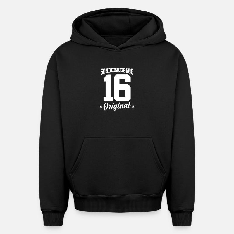16 Anniversaire - Sweat à capuche unisexe oversize épais SPREAD - noir