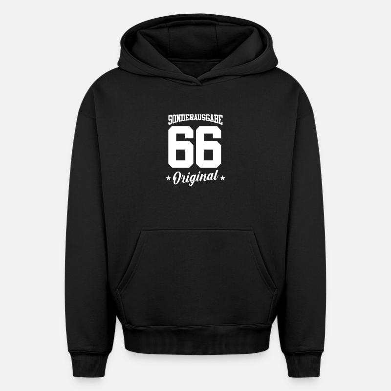 66 Anniversaire - Sweat à capuche unisexe oversize épais SPREAD - noir