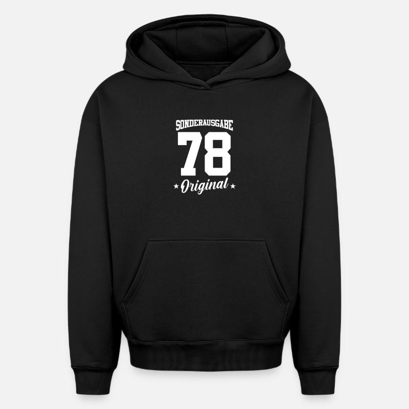 78 Anniversaire - Sweat à capuche unisexe oversize épais SPREAD - noir