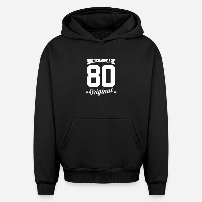 80 Anniversaire - Sweat à capuche unisexe oversize épais SPREAD - noir