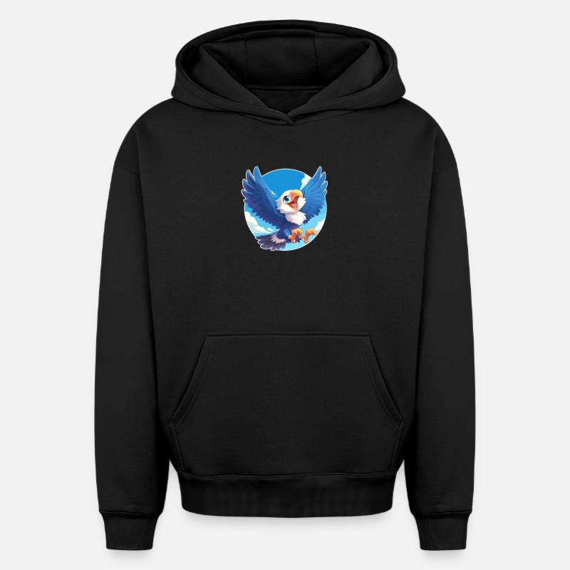 Aigle - Sweat à capuche unisexe oversize épais SPREAD - noir