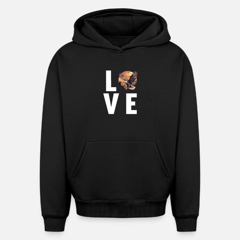 Aigle - Sweat à capuche unisexe oversize épais SPREAD - noir