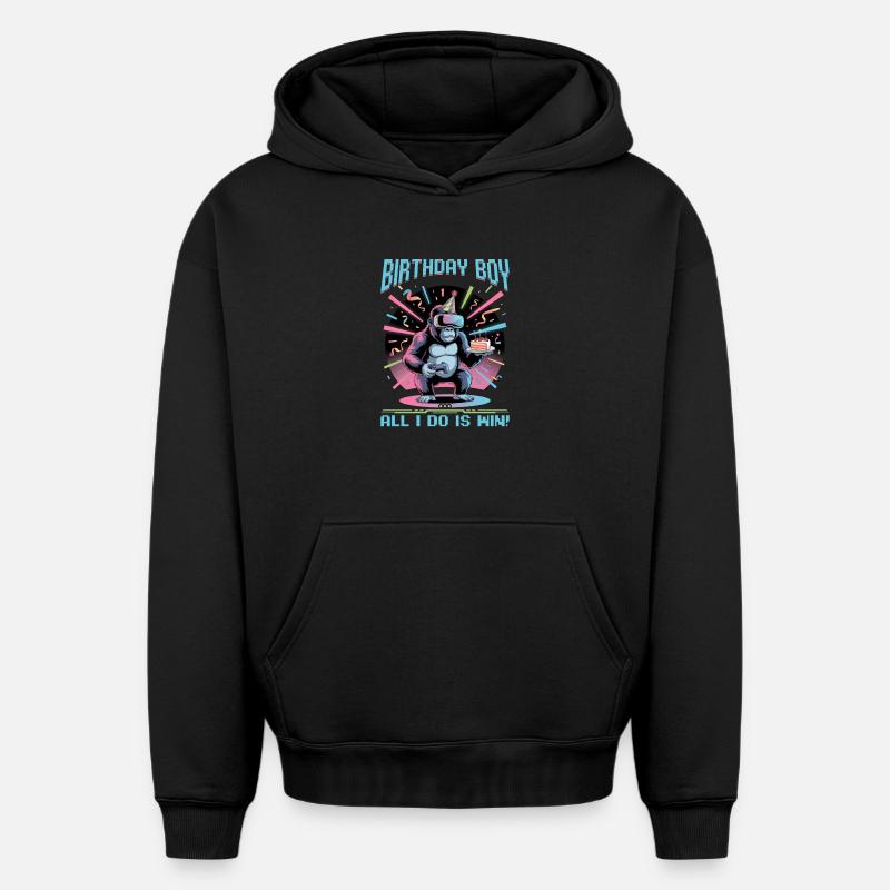 Anniversaire Gamer VR - Sweat à capuche unisexe oversize épais SPREAD - noir