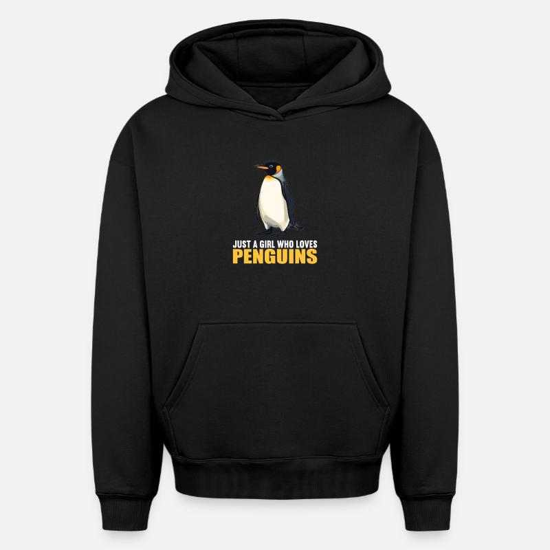 Pingouins Pingouin - Sweat à capuche unisexe oversize épais SPREAD - noir