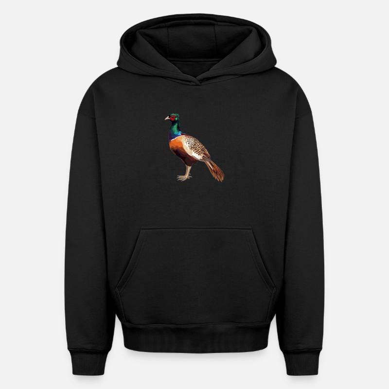 Faisans Faisan - Sweat à capuche unisexe oversize épais SPREAD - noir