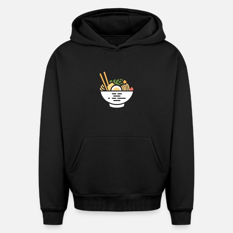Ramen - Sweat à capuche unisexe oversize épais SPREAD - noir
