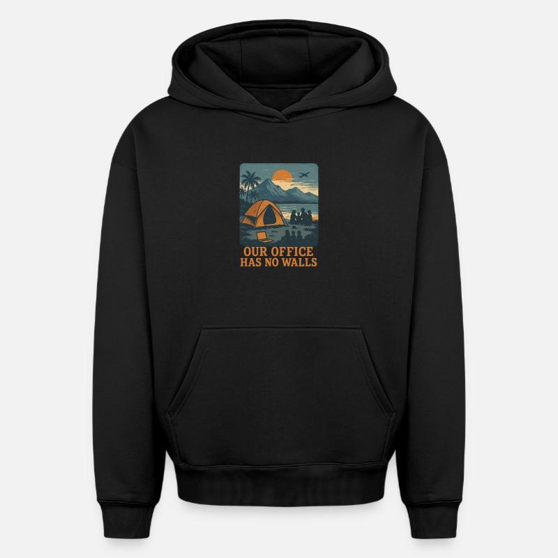 Numérique - Sweat à capuche unisexe oversize épais SPREAD - noir