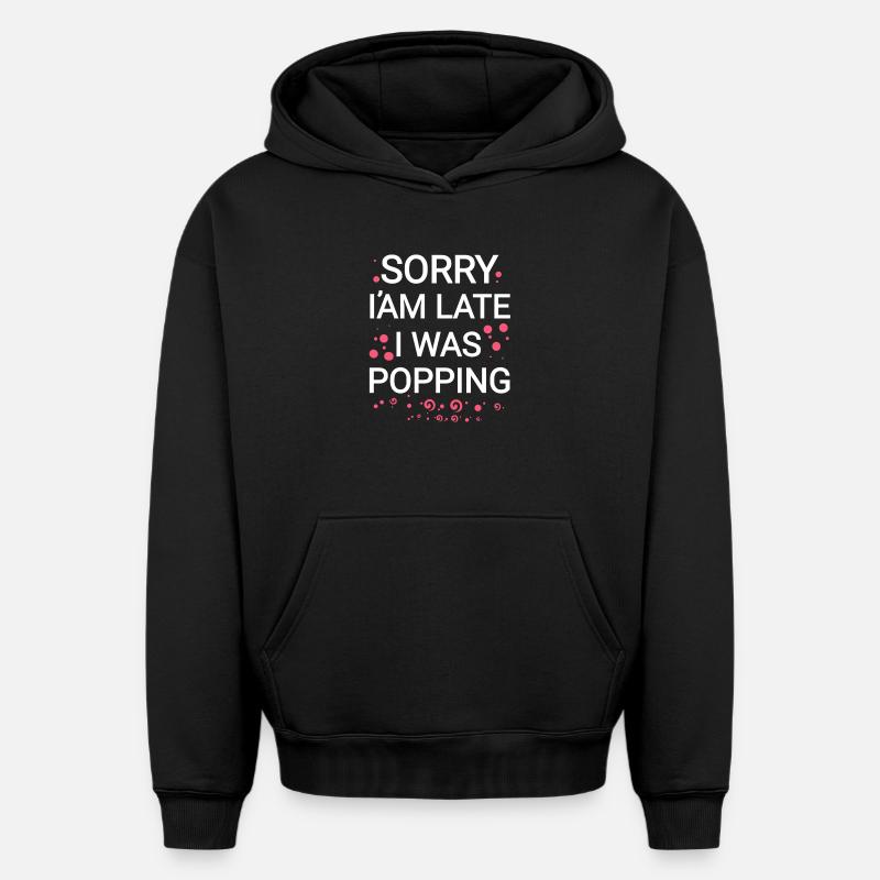 Désolé - Sweat à capuche unisexe oversize épais SPREAD - noir