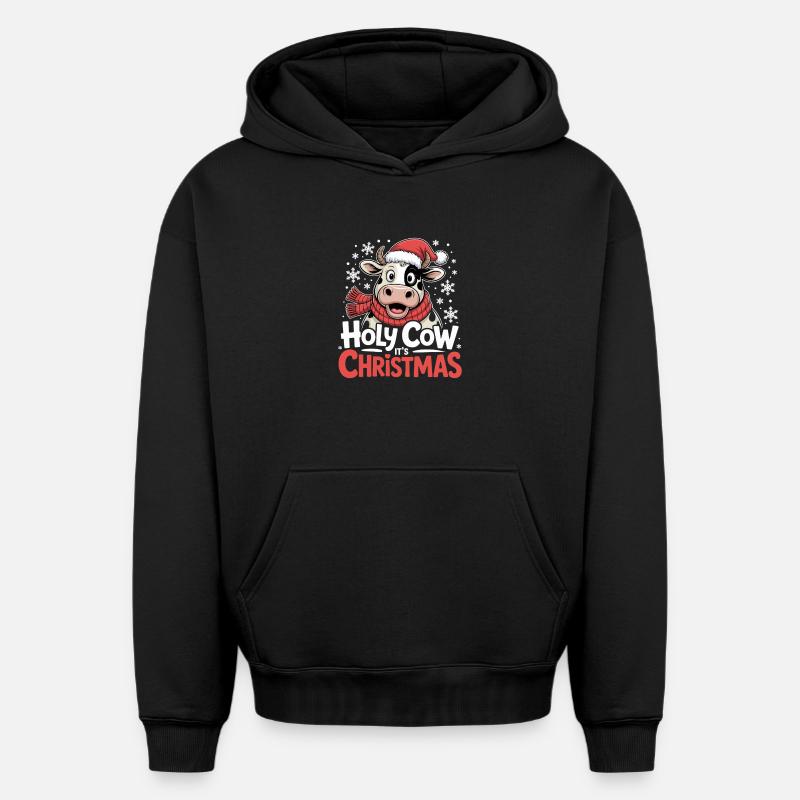 Mon Dieu, c’est Noël - Sweat à capuche unisexe oversize épais SPREAD - noir