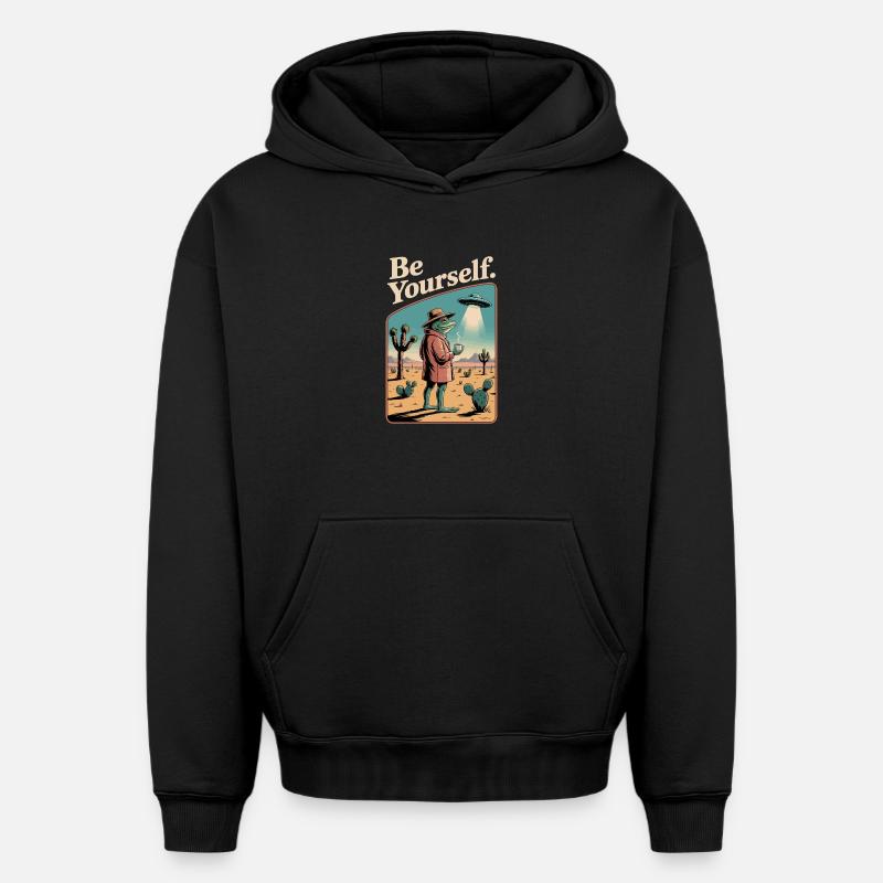 Sois toi-même, crapaud cool - Sweat à capuche unisexe oversize épais SPREAD - noir