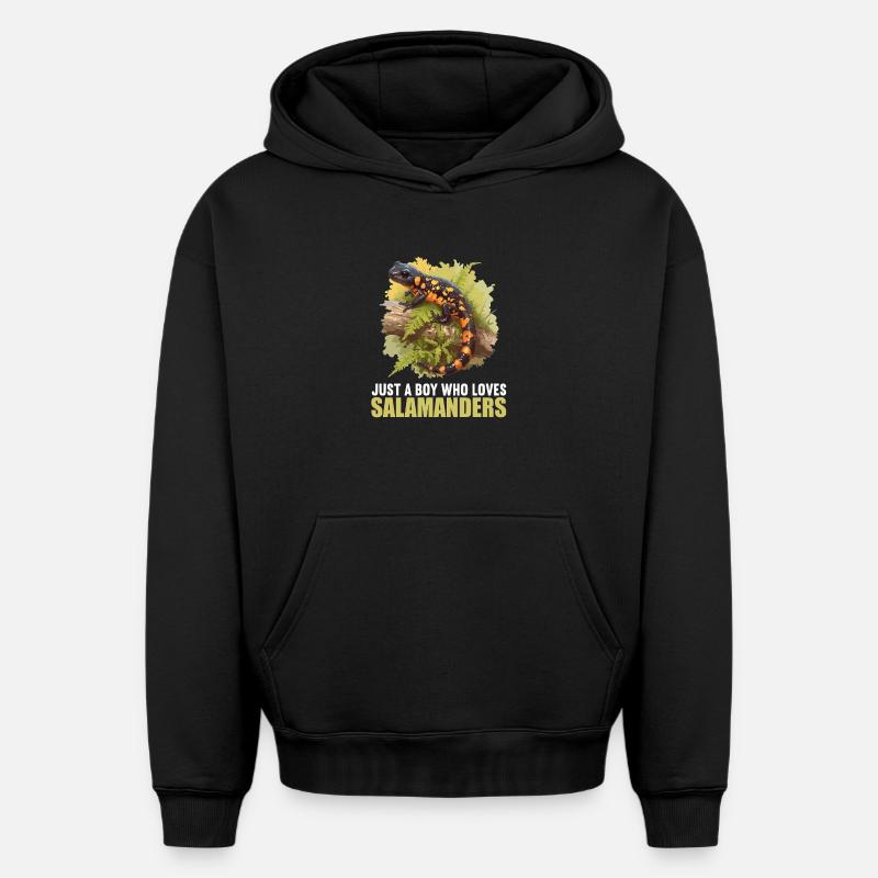 Salamandre de feu Salamandre - Sweat à capuche unisexe oversize épais SPREAD - noir