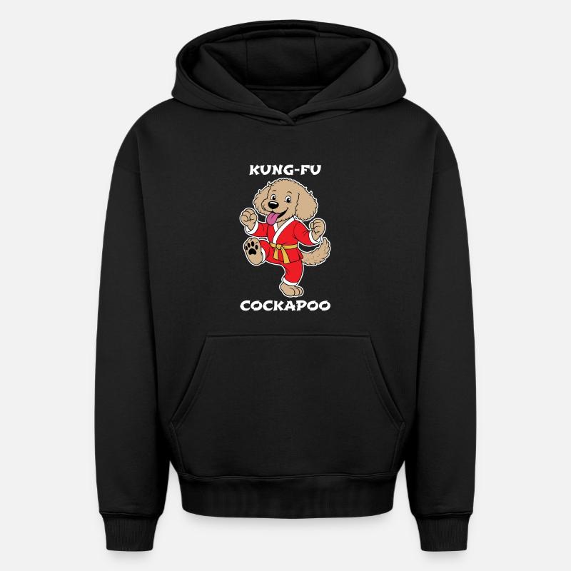 Cockapoo Kung-Fu - Oversized Heavyweight Unisex Hoodie - Schwarz