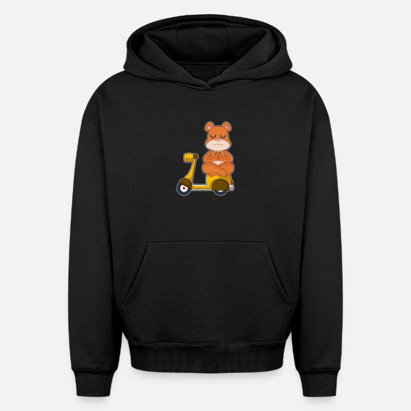 Bär Scooter - Sweat à capuche unisexe oversize épais SPREAD - noir