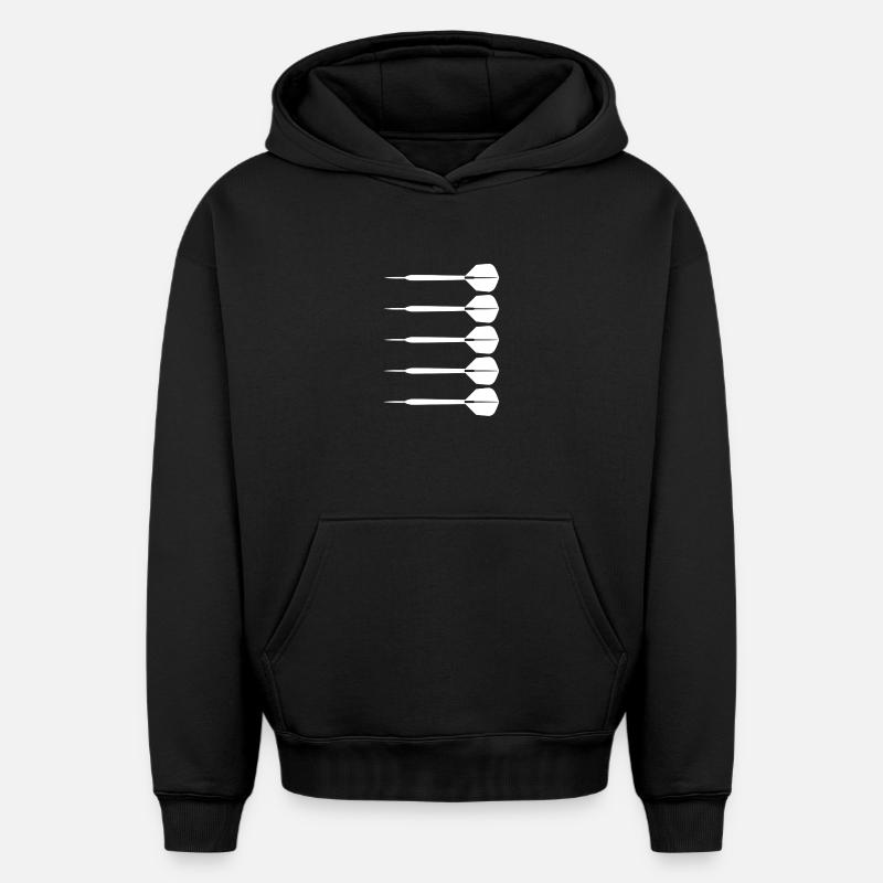 Fléchettes - Sweat à capuche unisexe oversize épais SPREAD - noir