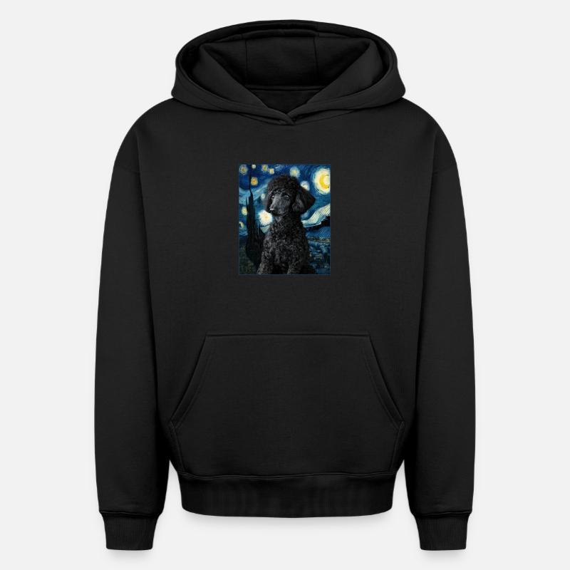 Caniche - Sweat à capuche unisexe oversize épais SPREAD - noir