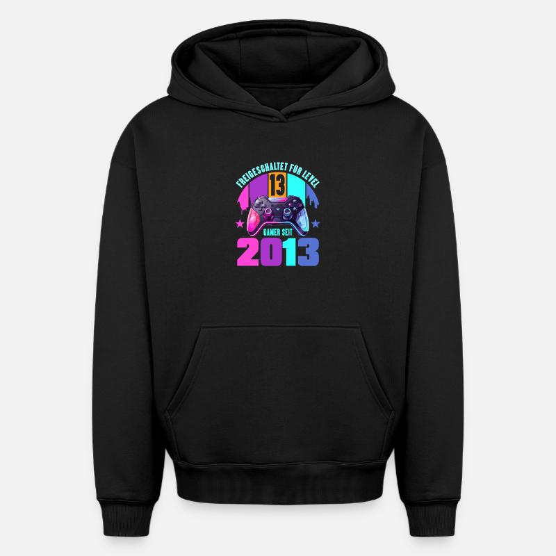 13e anniversaire, jeunes filles - Sweat à capuche unisexe oversize épais SPREAD - noir