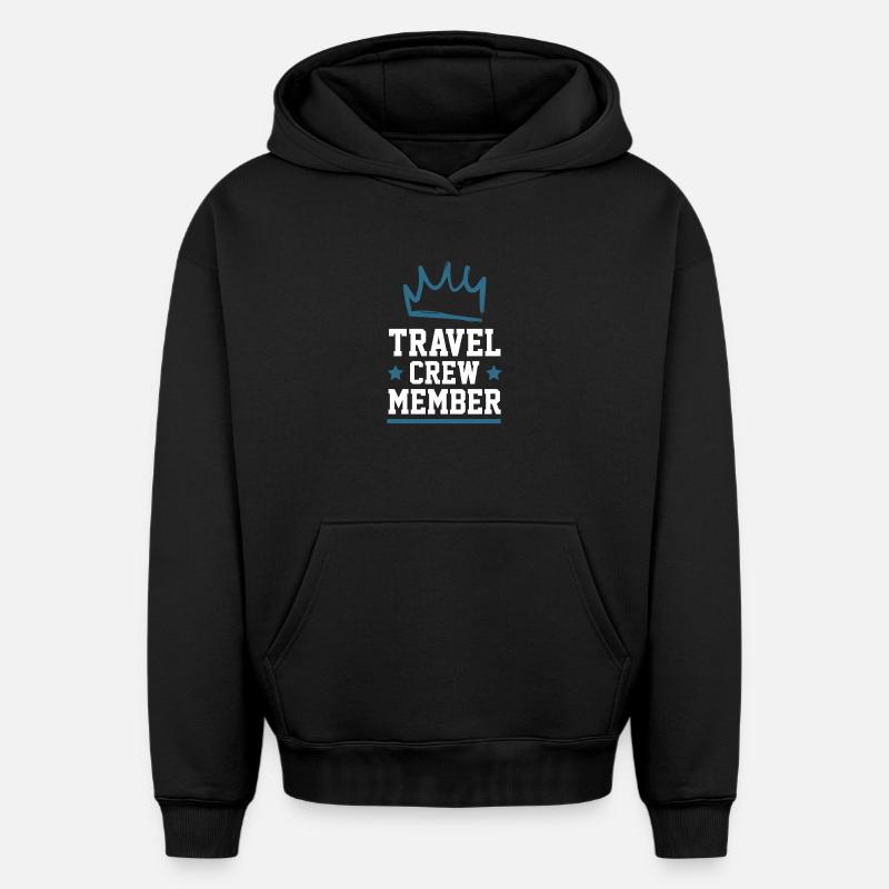 Équipe de voyage - Sweat à capuche unisexe oversize épais SPREAD - noir