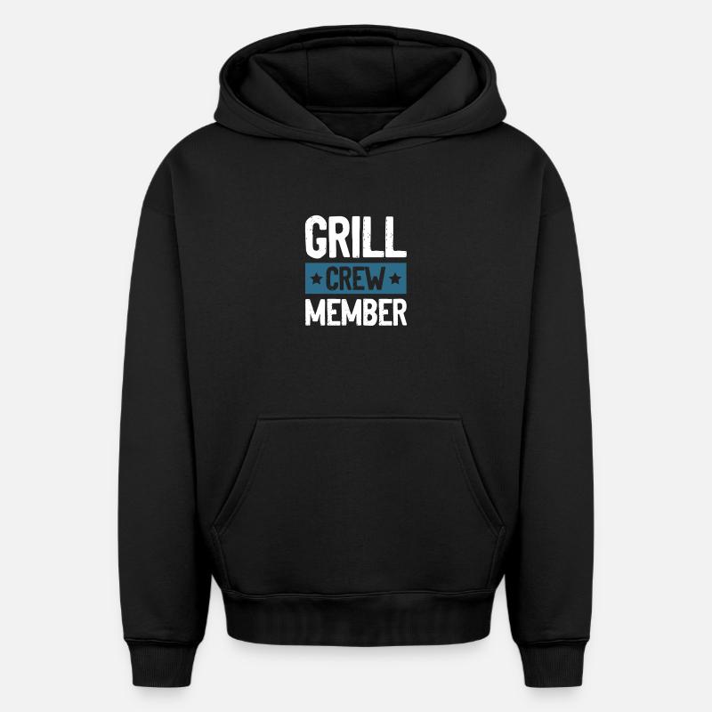 Équipe de grillades - Sweat à capuche unisexe oversize épais SPREAD - noir