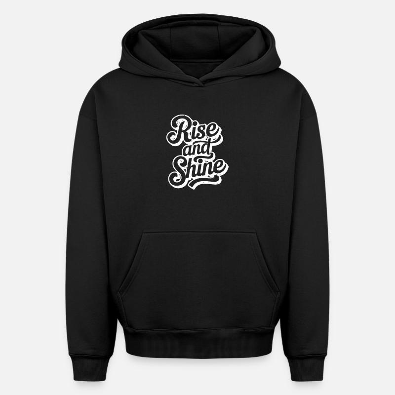 DEBOUT ET BRILLE - Sweat à capuche unisexe oversize épais SPREAD - noir