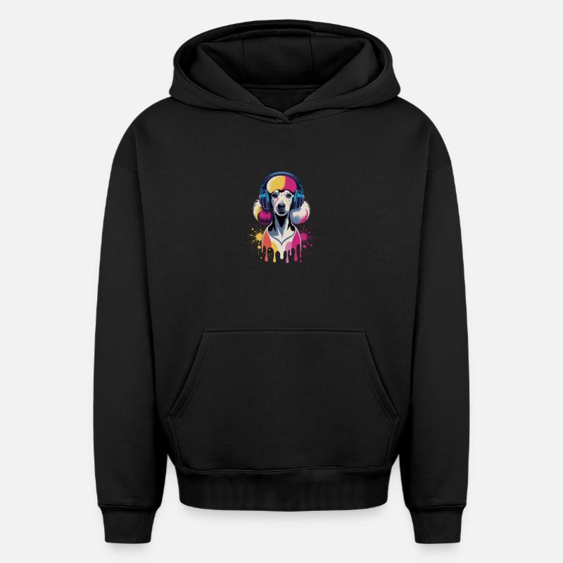 Casque Caniche - Sweat à capuche unisexe oversize épais SPREAD - noir