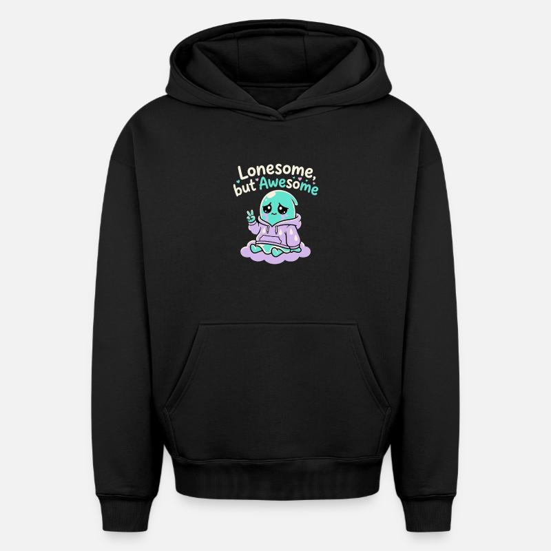 Fantôme Solitaire - Sweat à capuche unisexe oversize épais SPREAD - noir