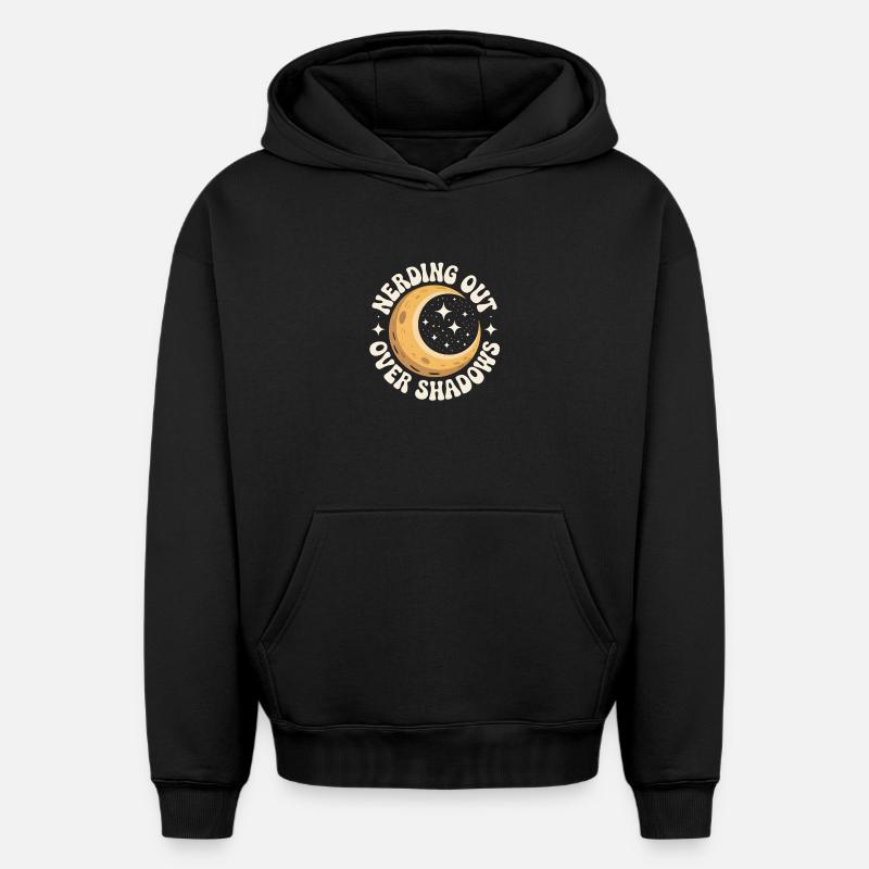 Shadow Nerd | Solar eclipse - Oversized Heavyweight Unisex Hoodie - black