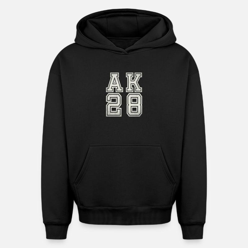 AK28 - Sweat à capuche unisexe oversize épais SPREAD - noir