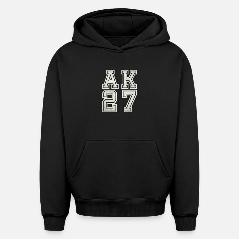 AK 27 - Sweat à capuche unisexe oversize épais SPREAD - noir