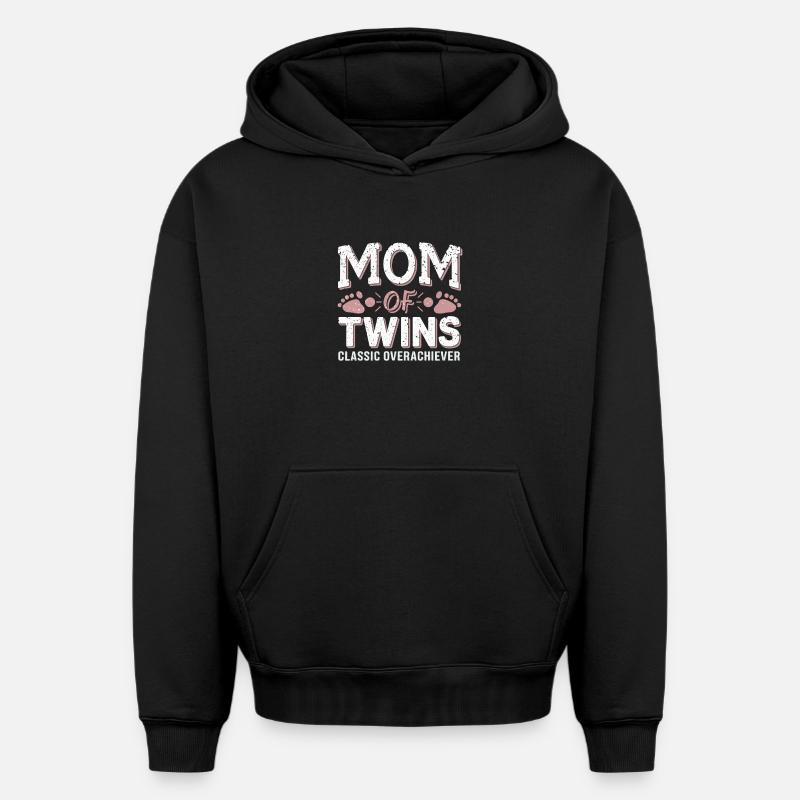 Maman de jumeaux – Classique surdouée - Sweat à capuche unisexe oversize épais SPREAD - noir