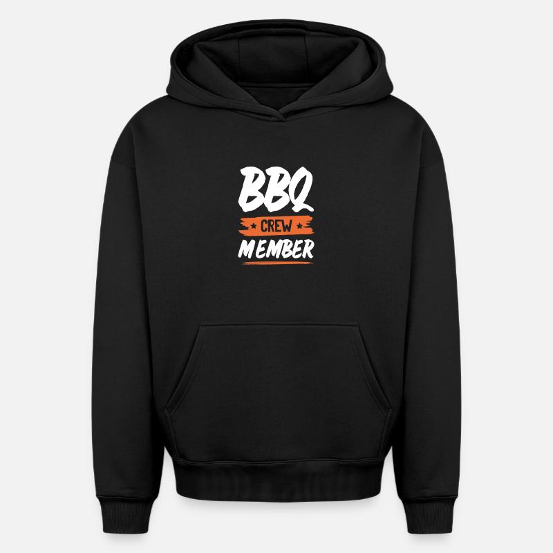 Équipe de barbecue - Sweat à capuche unisexe oversize épais SPREAD - noir