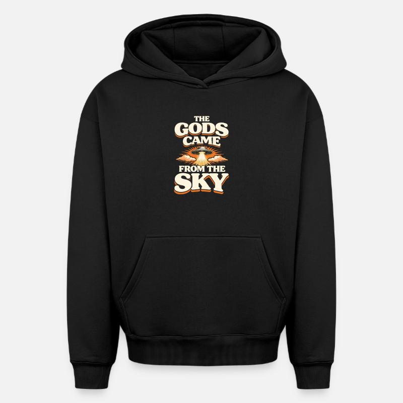 Dieux du ciel - Sweat à capuche unisexe oversize épais SPREAD - noir