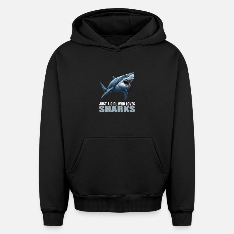 Requins Requin - Sweat à capuche unisexe oversize épais SPREAD - noir