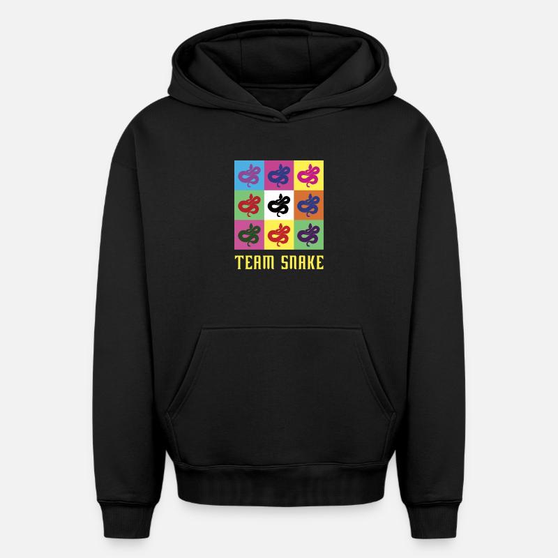 Team Snake - Sweat à capuche unisexe oversize épais SPREAD - noir