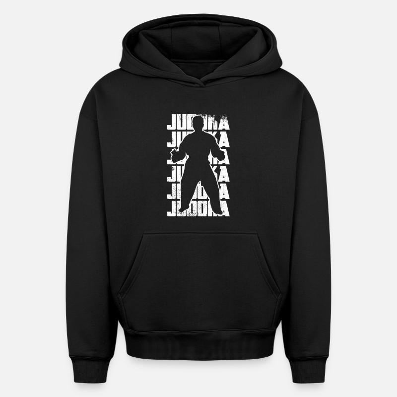 Combattant de judo - Sweat à capuche unisexe oversize épais SPREAD - noir