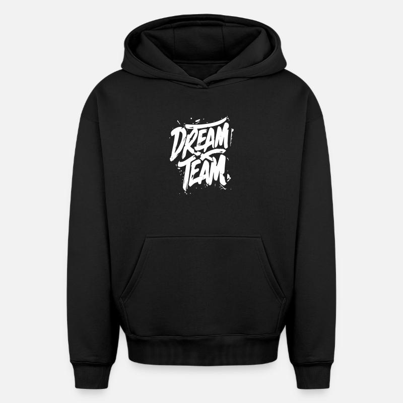 Équipe de rêve - Sweat à capuche unisexe oversize épais SPREAD - noir
