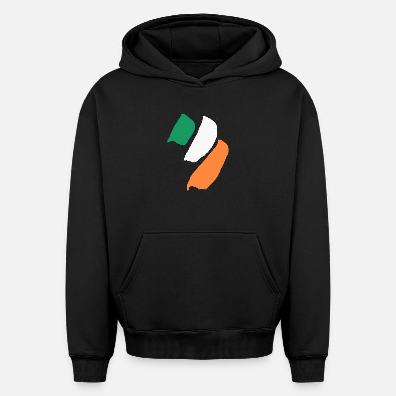 Drapeau de l’Irlande - Sweat à capuche unisexe oversize épais SPREAD - noir