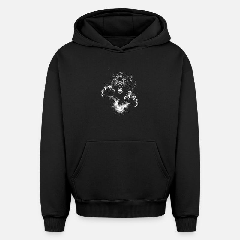 Black Panthers - Sweat à capuche unisexe oversize épais SPREAD - noir