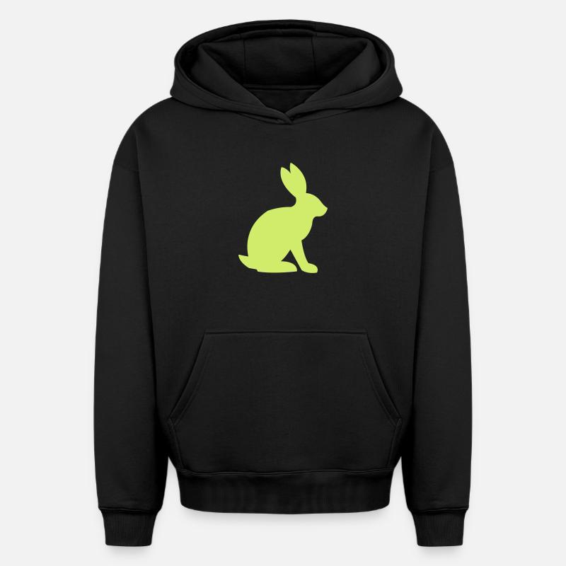Silhouette de lapin - Sweat à capuche unisexe oversize épais SPREAD - noir