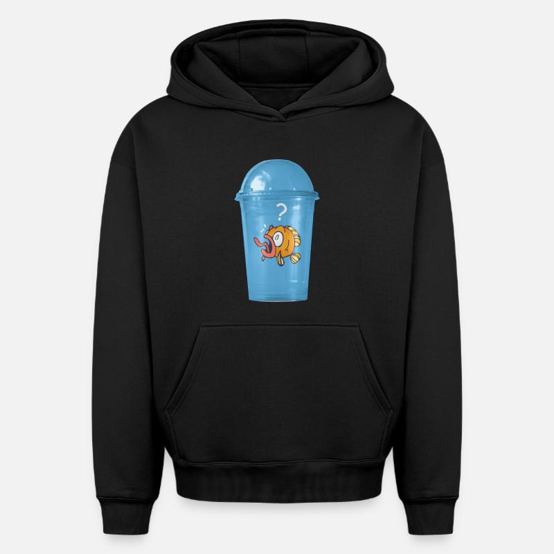 Sans plastique - Sweat à capuche unisexe oversize épais SPREAD - noir