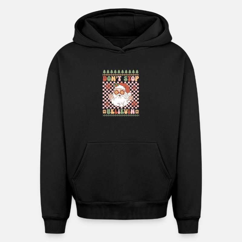 Hässlicher Weihnachtspullover - Oversized Heavyweight Unisex Hoodie - Schwarz