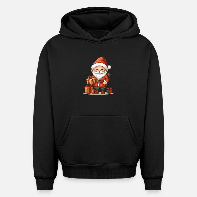 Gnome de Noël - Sweat à capuche unisexe oversize épais SPREAD - noir
