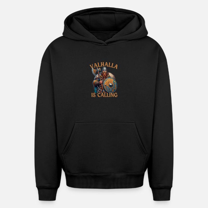 Valhalla vous appelle - Sweat à capuche unisexe oversize épais SPREAD - noir