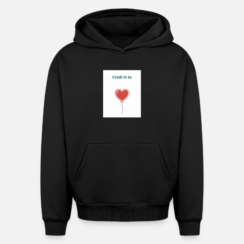 Croyez en vous - Sweat à capuche unisexe oversize épais SPREAD - noir